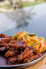 delicious chicken prepared to enjoy for lunch
