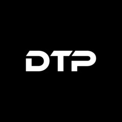 DTP letter logo design with black background in illustrator, vector logo modern alphabet font overlap style. calligraphy designs for logo, Poster, Invitation, etc.