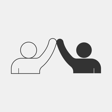 high five gesture celebration vector icon illustration sign 