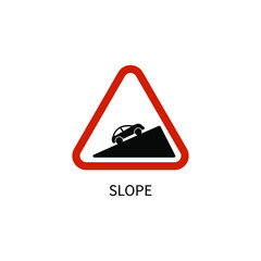 slope road sign vector icon illustration sign 