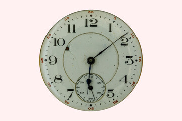 antique vintage watch face against a white background