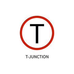 T-Junction vector icon illustration sign 