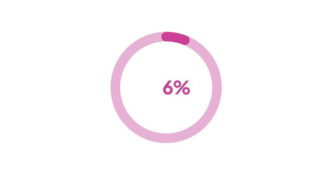 6% circle percentage diagrams modern animation design
