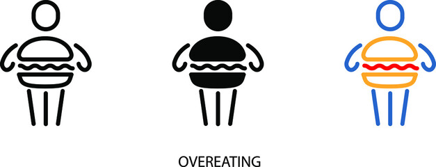 Overeating icon , vector illustration
