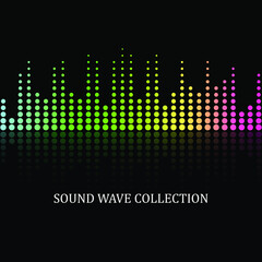 Sound wave equalizer vector design. Vector illustration on a dark background