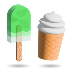 ice cream set sweet food lime