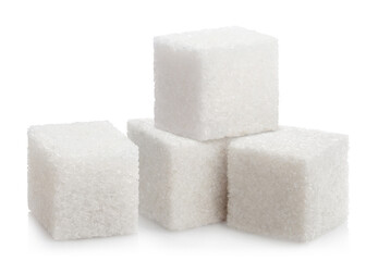 Sugar cubes, isolated on white background