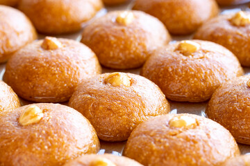 Sekerpare dessert. Traditional Turkish cuisine delicacies. close up