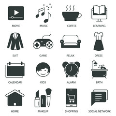 daily life icons set . daily life pack symbol vector elements for infographic web