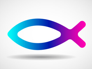 Christian fish symbol isolated on white background. Religious sign. Vector illustration
