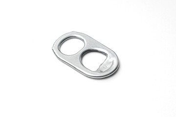 Aluminum Can Opener Pull Tab Lid, Ring-Pull On Isolated on White Background with Shadow
