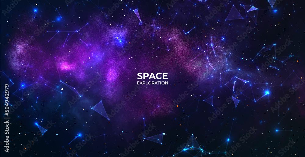 Wall mural vector galaxy background. stars in outer space. space exploration