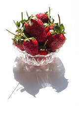 Strawberries on a sunny day. Large ripe berries. - 504943775