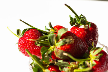 Strawberries on a sunny day. Large ripe berries. - 504943796