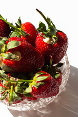 Strawberries on a sunny day. Large ripe berries. - 504943797