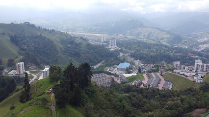 Panoramic of the city of Manizales Colombia, photos with drone