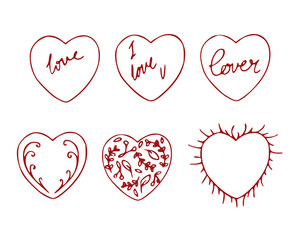 valentines day heart doodles
