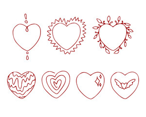 valentines day heart doodles