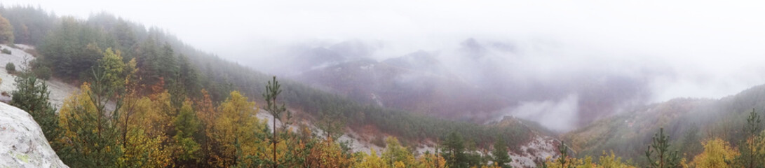 Panorama View from above of Rhodope Mountains, Bulgaria