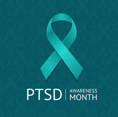 PTSD or Post Traumatic Stress Disorder Awareness Month Concept. Vector