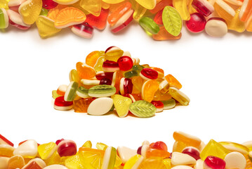 Assorted tasty gummy candies.