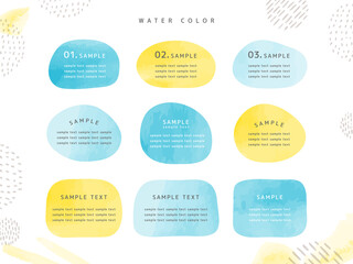 青　夏　水　水彩 フレーム セット water color タイトル 見出し　父の日