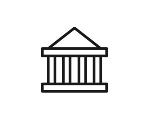 College icon concept. Single premium editable stroke pictogram perfect for logos, mobile apps, online shops and web sites. Vector symbol isolated on white background.