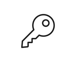 Single line icon of key High quality vector illustration for design, web sites, internet shops, online books etc. Editable stroke in trendy flat style isolated on white background