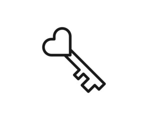 Single line icon of key High quality vector illustration for design, web sites, internet shops, online books etc. Editable stroke in trendy flat style isolated on white background