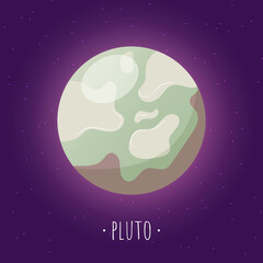 Pluto planet icon. Cartoon of Saturn planet vector icon for web design isolated