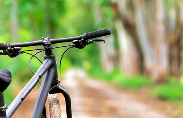 mountain bicycle bike trip with beautiful countryside transportation road in nature forest...
