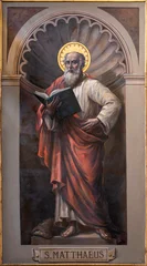 Foto op Plexiglas BARI, ITALY - MARCH 3, 2022: The fresco of St. Matthew the evangelist in the church Chiesa San Ferdinando by Nicola Colonna (1862 -1948). © Renáta Sedmáková