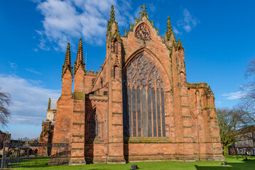 Fototapeta na wymiar Carlisle Cathedral in the spring sunshine