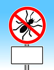 no ants sign or symbol, ant warning sign, vector illustration 