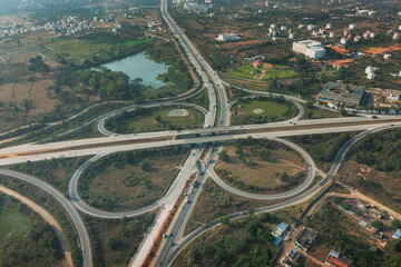 Bangalore City Aerial View - Beautiful Aerial view of a nice road cloverleaf