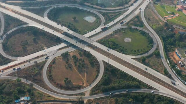 Bangalore City Aerial View - Beautiful Aerial view of a nice road cloverleaf