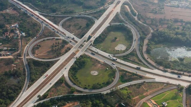 Bangalore City Aerial View - Beautiful Aerial view of a nice road cloverleaf