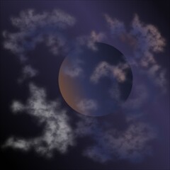 Obraz na płótnie Canvas Moody planet in a cloudy sky
