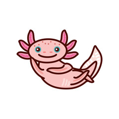 pink cartoon axolotl