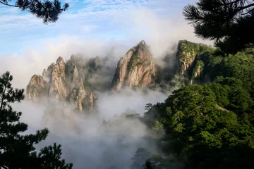 Papier Peint photo Monts Huang Views from the Huangshan mountain range in China