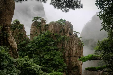 Vlies Fototapete Huang Shan Views from the Huangshan mountain range in China