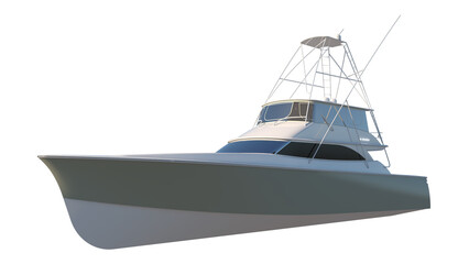 Yacht Speedboat Boat 2 - Perspective F view white background 3D Rendering Ilustracion 3D  © Emmanuel Vidal