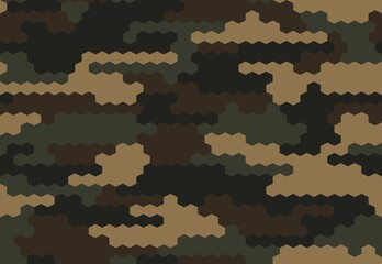 
Vector camo hexagonal pattern seamless army background. Ornament - obrazy, fototapety, plakaty