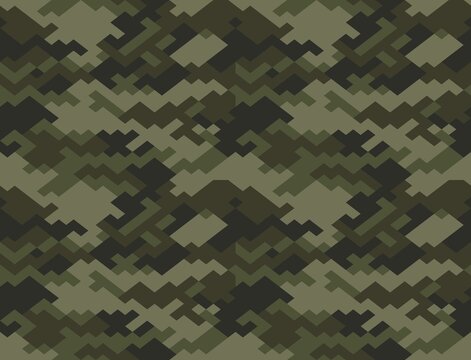 Abstract camo vector digital pattern, modern military background, khaki texture.