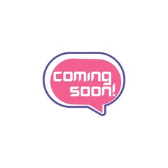 Coming soon speech bubble icon isolated on white background