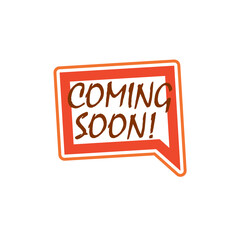 Coming soon speech bubble icon isolated on white background