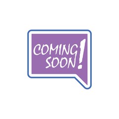 Coming soon speech bubble icon isolated on white background