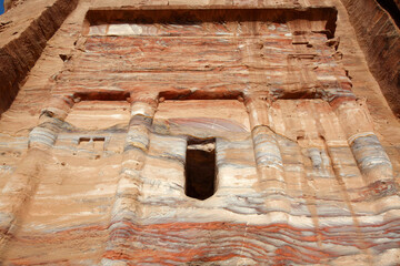 The silk tomb of the royal tombs Petra, Jordan