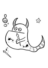 Cute monsters coloring book for children.  Print in A4 format and kids will love it. A great way to entertain your child