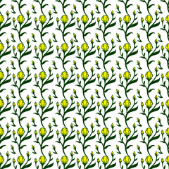Seamless vintage pattern. White flowers background vector